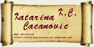 Katarina Cacanović vizit kartica